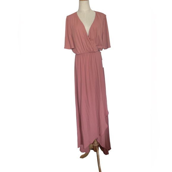 Show me your mumu Sophia Wrap Rustic Mauve Dress - Picture 6 of 9